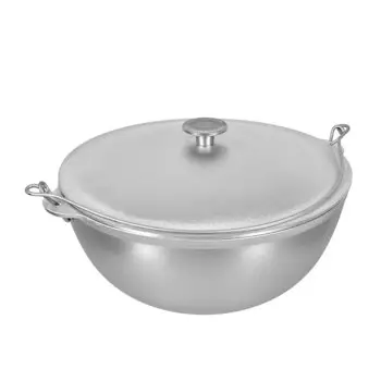 Казан алюминиевый литой с крышкой 8 л, азиатская чаша