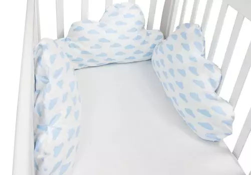 Комплект 3 подушки (бортик облачко) Sunny Day Облака голубые