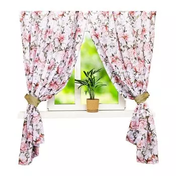 Комплект штор с подхватами «Пионы»