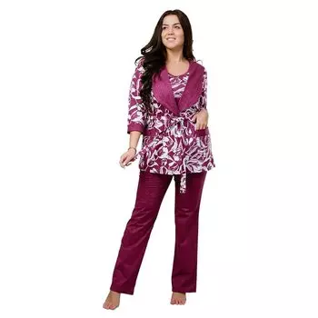 Костюм-тройка: халат, топ и брюки