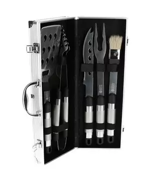 Набор для барбекю: нож, щётка, щипцы, вилка, шпатель 48*18*9см