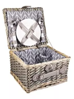 Набор для пикника на 2 персоны в корзине