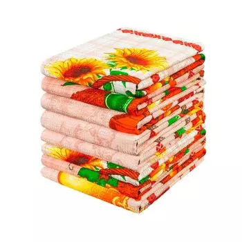 Набор вафельных полотенец «Деревня», 8 шт.