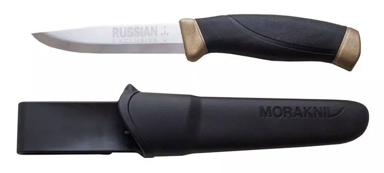 Нож Morakniv Companion Russian Limited (13643) стальной лезв.103мм прямая заточка черный/золотистый