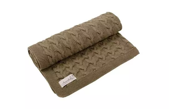 Плед детский вязаный Amarobaby Pure Love 105х75 Косичка кофе