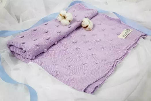 Плед детский вязаный Amarobaby Pure Love 105х75 Шишечки лавандовый