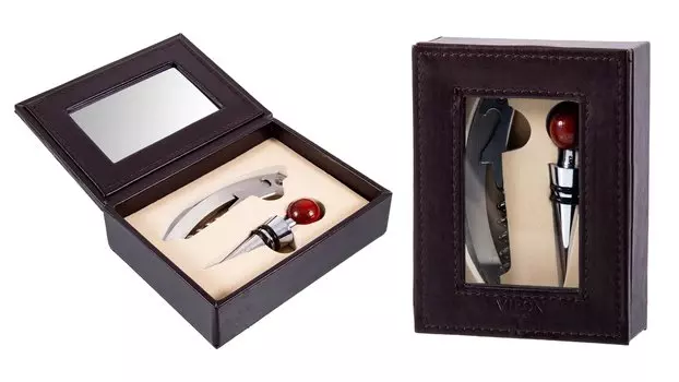 Подарочный набор сомелье "VIRON": пробка, штопор 15*12*5см