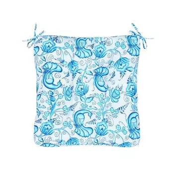 Подушка на стул " Синяя птица " с рисунком