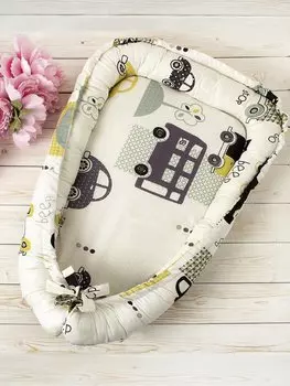 Подушка-Позиционер для сна AmaroBaby кокон-гнездышко, LITTLE BABY Город