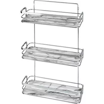 Полка для ванной комнаты тройная, Marble