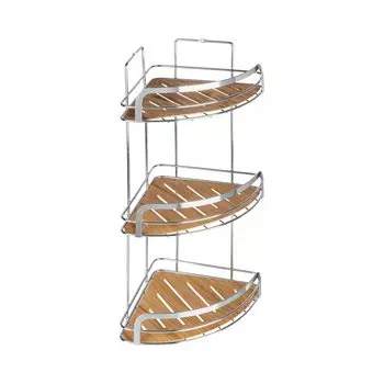 Полка для ванной комнаты угловая тройная, Wood