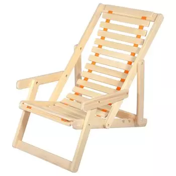 Шезлонг деревянный с подлокотниками 105*65*95 см "Банные штучки"