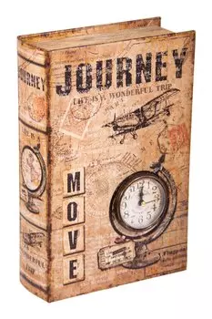 Шкатулка-фолиант с часами 18*7*27см