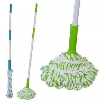 Швабра с отжимом с насадкой из микрофибры