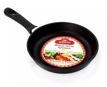 Сковорода Добрыня чугун. (22х4) пласт.руч.