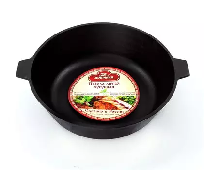 Сковорода Добрыня чугун. (28х8) две ушки