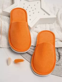 Тапочки женские Махра AMARO HOME Закрытый нос (Персик)