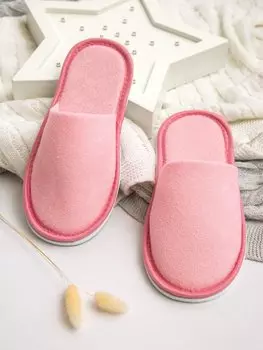 Тапочки женские Махра AMARO HOME Закрытый нос (Розовый)