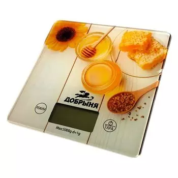 Весы кухонные Добрыня (15*15см, 5кг) мёд