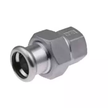 Cоединитель разъемный с внутренней резьбой KAN Inox из нержавеющей стали, press, 15×Rp½, арт. 1609271000