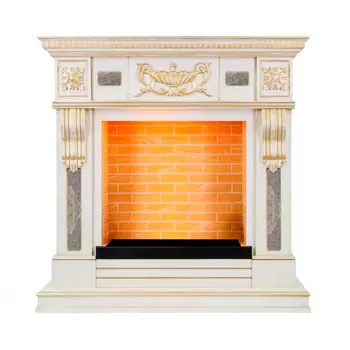 Деревянный портал Dimplex Corsica 1118х1115х373 - Белый с золотом