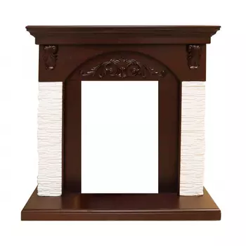 Каменный портал Dimplex Bern 975х1000х350 - Темный дуб/Сланец мелкий белый