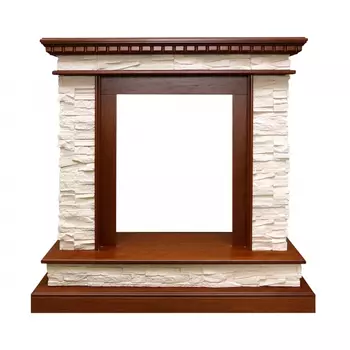 Каменный портал Dimplex Calgary 970х1000х380 - Дуб/Сланец белый