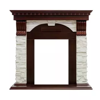 Каменный портал Dimplex Dublin 975х1020х352 - Темный дуб/Сланец белый