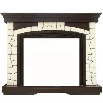 Каменный портал Dimplex Glasgow 1100х1380х370 - Темный дуб/Белый