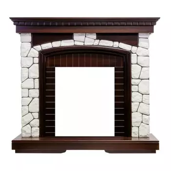 Каменный портал Dimplex Glasgow 1110х1160х400 - Темный дуб/Белый