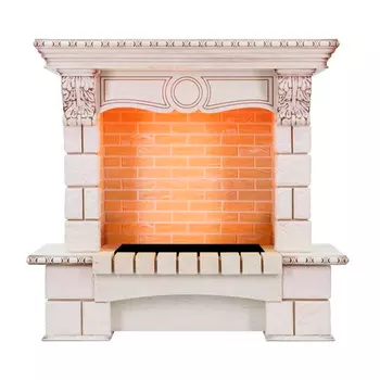 Каменный портал Dimplex Pierre Luxe 1035х1110х387 - Слоновая кость с патиной/Шампань