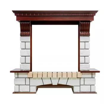 Каменный портал Dimplex Pierre Luxe 1040х1120х340 - Темный дуб/Белый