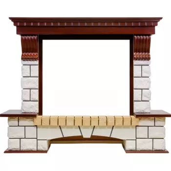 Каменный портал Dimplex Pierre Luxe 1045х1320х400 - Темный дуб/Белый