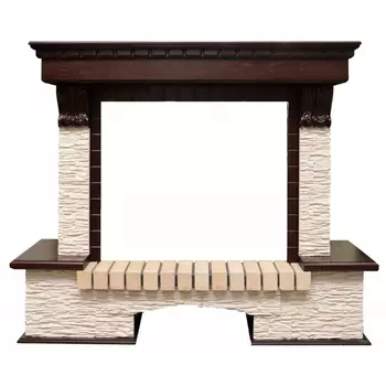 Каменный портал Dimplex Pierre Luxe 1080х1340х400 - Темный дуб/Сланец мелкий белый