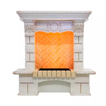 Каменный портал Dimplex Pierre Luxe 975х950х387 - Слоновая кость с патиной/Шампань