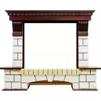 Каменный портал Dimplex Pierre Luxe угловой 1045х1320х865 - Темный дуб/Белый