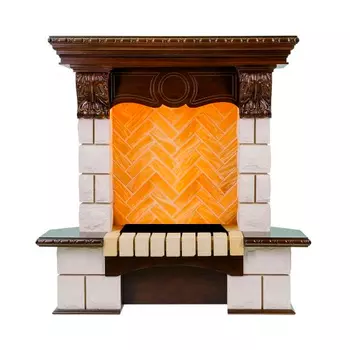 Каменный портал Dimplex Pierre Luxe угловой 975х950х655 - Темный дуб/Шампань