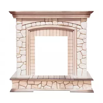 Каменный портал Dimplex Preston 1130х1210х390 - Слоновая кость с патиной/Белый