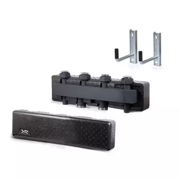 Коллектор SR Rubinetterie с изоляцией и настенным креплением. 4 выхода до 70 кВт