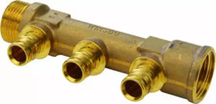 Коллектор Uponor DR-латунь 3/4", 2 выхода на 16 мм, артикул 1023027