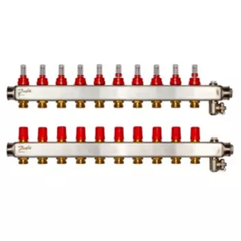 Коллекторы Danfoss SSM-10F с расходомерами, 10 контуров