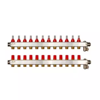 Коллекторы Danfoss SSM-12F с расходомерами, 12 контуров