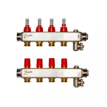 Коллекторы Danfoss SSM-4F с расходомерами, 4 контура