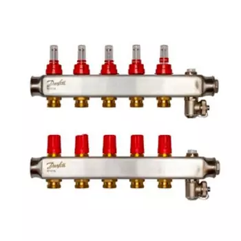 Коллекторы Danfoss SSM-5F с расходомерами, 5 контуров