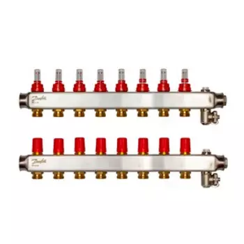 Коллекторы Danfoss SSM-8F с расходомерами, 8 контуров
