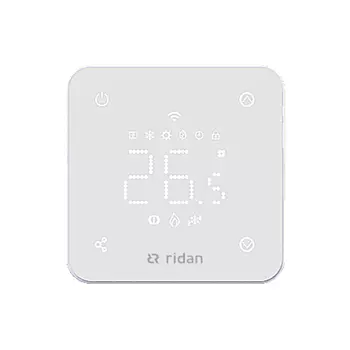 Комнатный термостат Ридан RSmart-FW с Wi-Fi подключением 230V, встраиваемый, белый