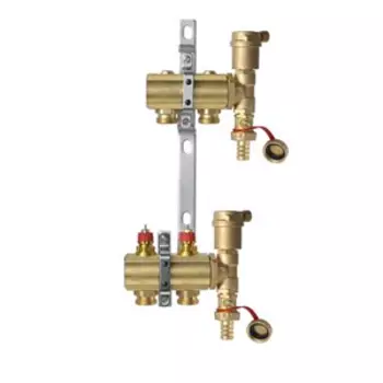 Комплект коллекторов Danfoss FHF-2 set с кронштейнами и воздухоотводчиками, 2 контура