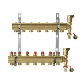 Комплект коллекторов Danfoss FHF-7 set с кронштейнами и воздухоотводчиками, 7 контуров