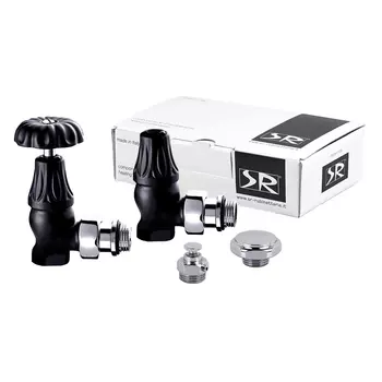 Комплект SR Rubinetterie серия Floral Old Style 1/2" угловой цвет черный матовый