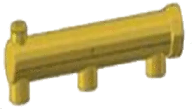 Концевой коллектор (ВР) с 3 отводами (ВР) Far с заглушенным отводом 3/8" для воздухоотводчика, артикул FK 3614 112T, размер 1"х1/2"